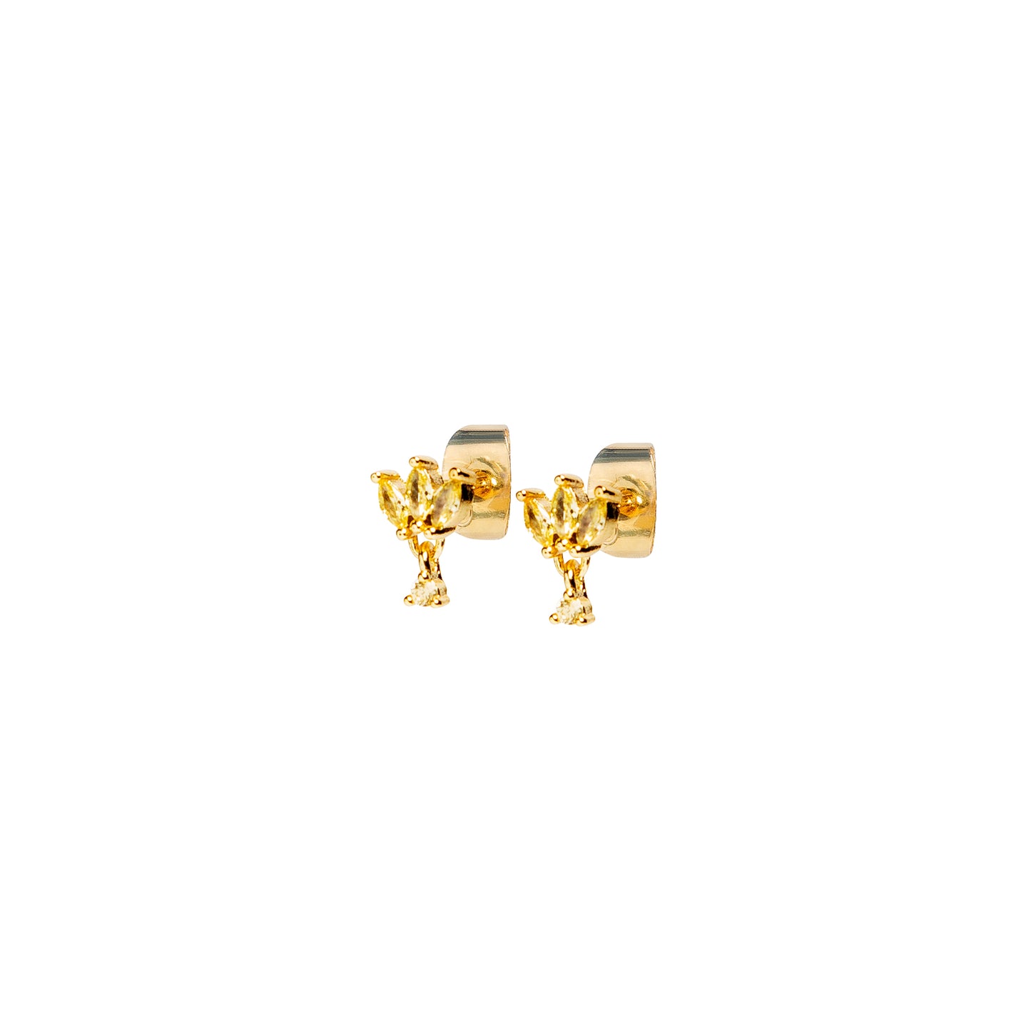 Paire de boucles "Iris" jaune