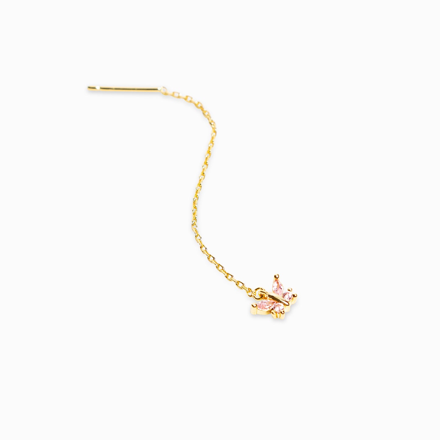 Mono boucle chaîne "Inès" rose