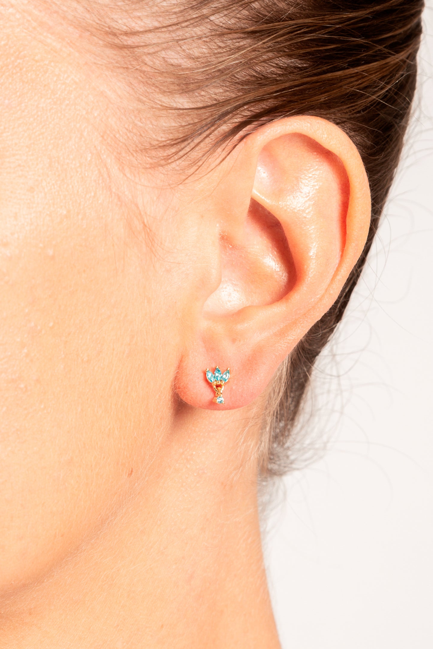 Paire de boucles "Iris" bleue