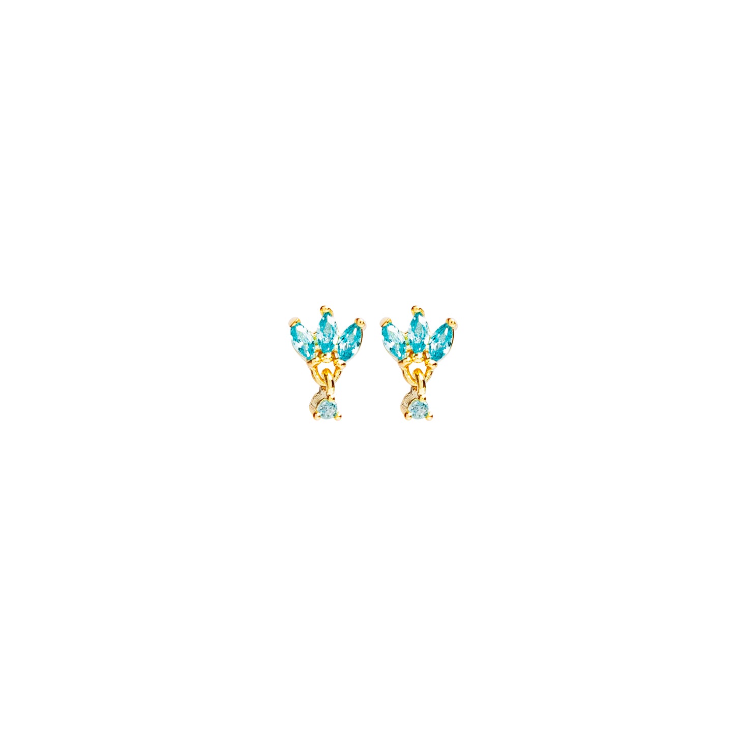 Paire de boucles "Iris" bleue