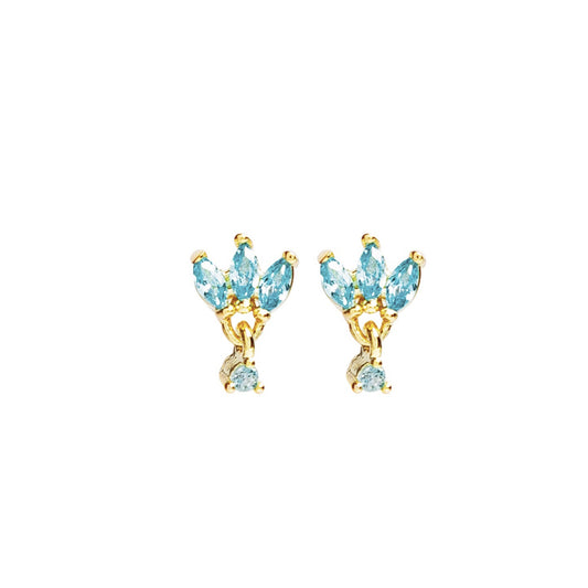 Paire de boucles "Iris" bleue