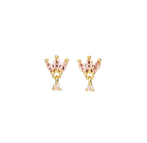 Paire de boucles "Iris" rose