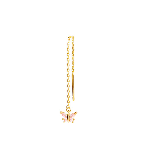 Mono boucle chaîne "Inès" rose