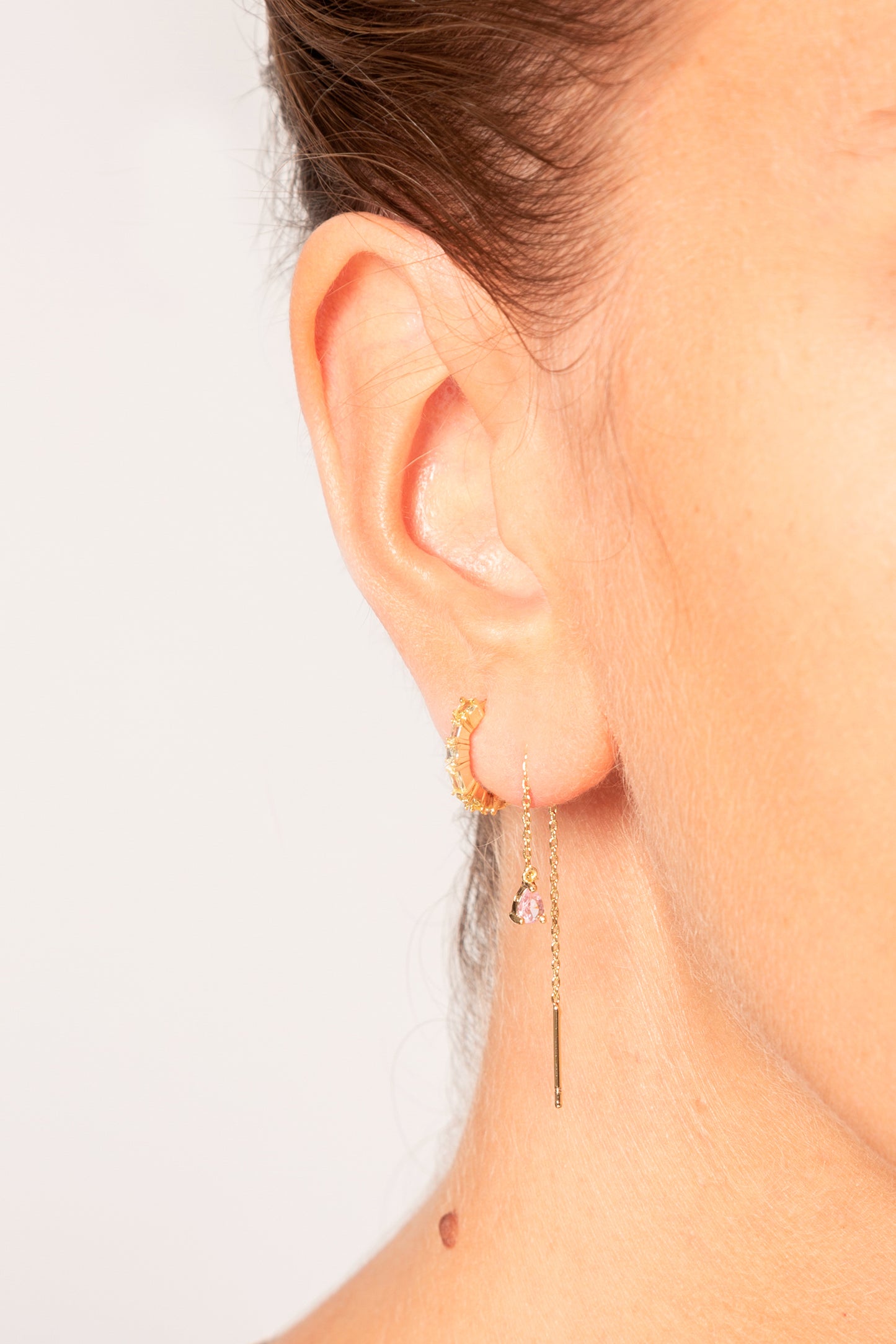 Mono boucle chaîne "Tina 2.0" rose