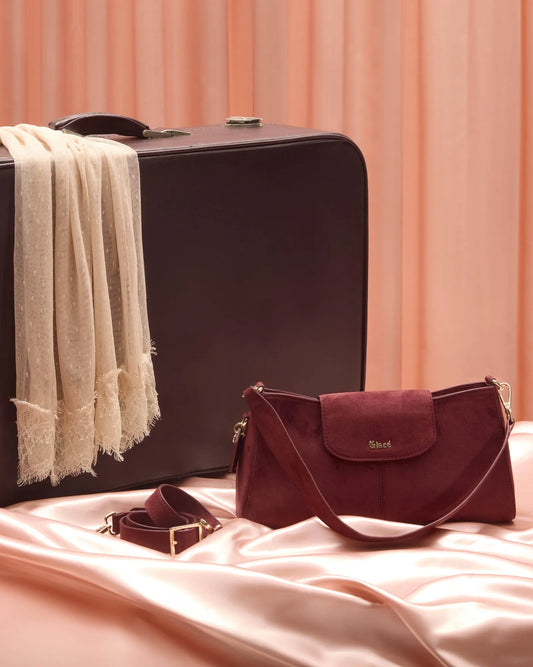 Sac OOB M "Bayonne" suédine bordeaux