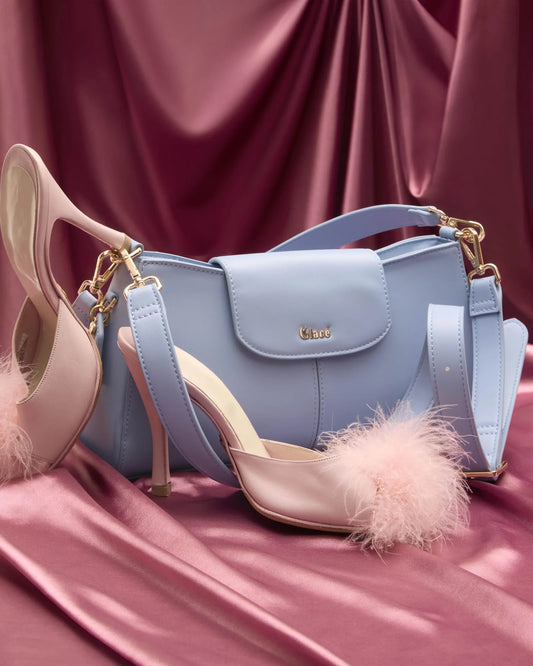 Sac OOB M "Marseille" simili cuir bleu bébé